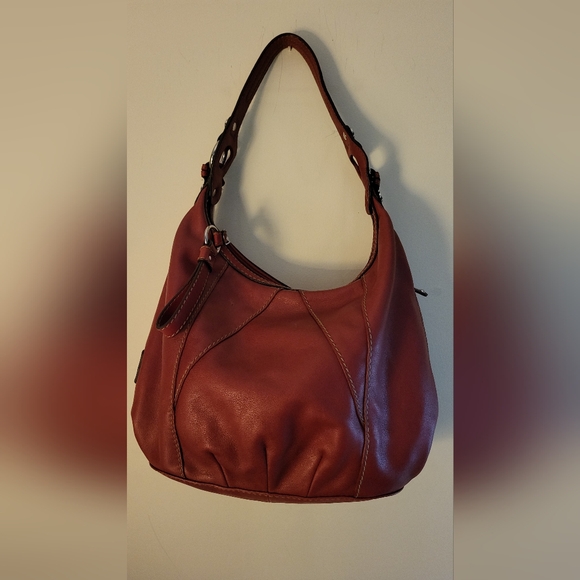 Tiganello Genuine Red Leather Shoulder Bag - Picture 4 of 14